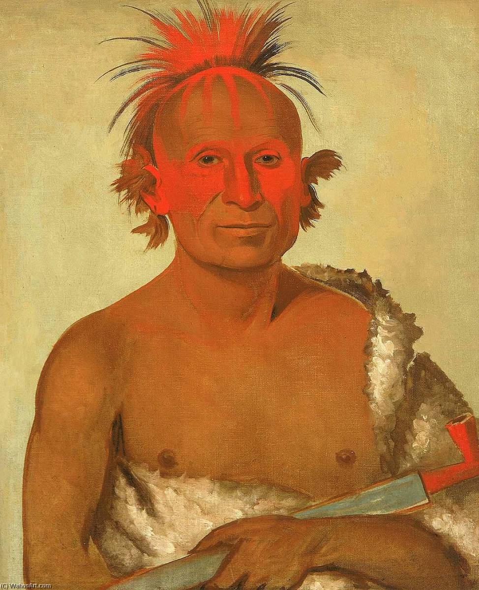 Pash Ee Pa Hó, Little Stabbing Chief, The Younger, One Of Black Hawk's Braves — George Catlin