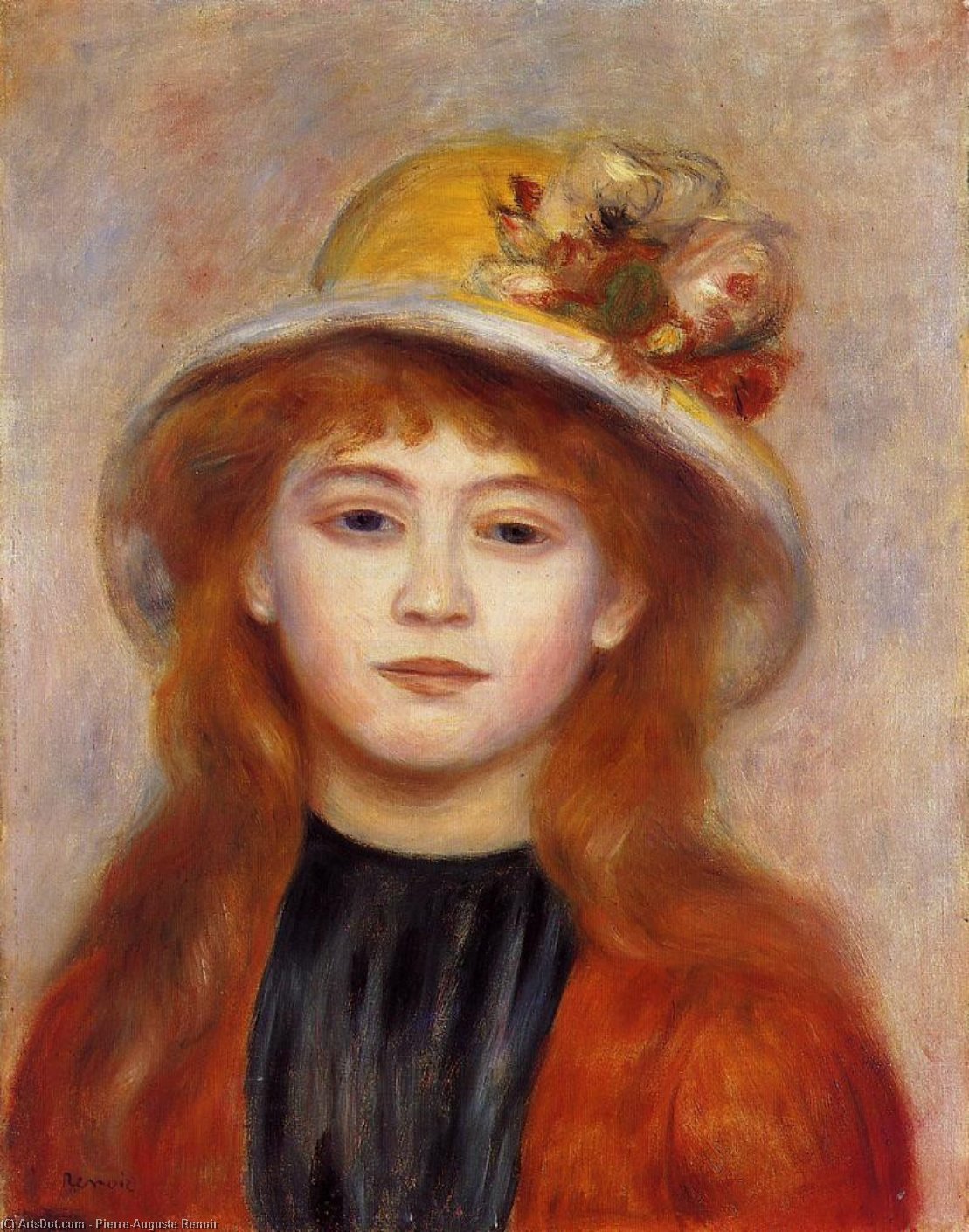 Woman Wearing A Hat — Pierre-auguste Renoir