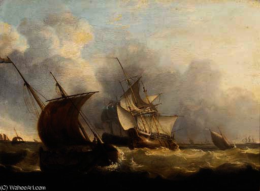Two Dutch Men-o'war Making For The Open Sea — Charles Martin Powell