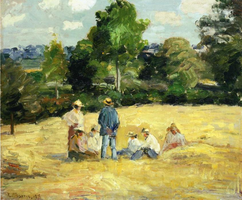 Resting Harvesters, Montfoucault — Camille Pissarro