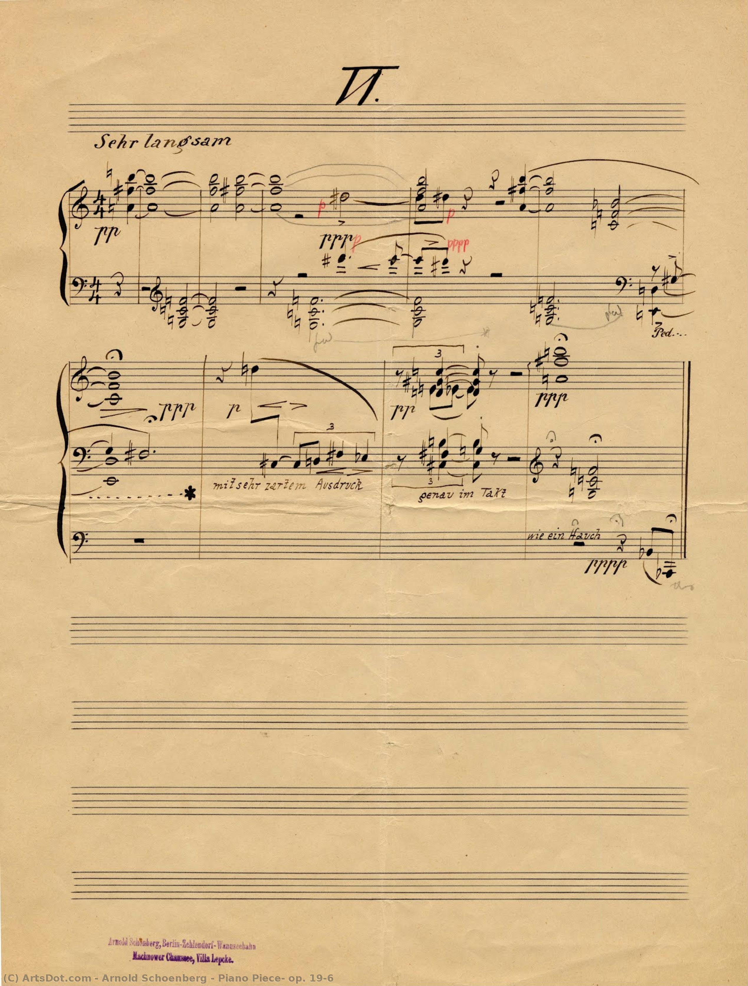 Piano Piece, Op. 19/6 — Arnold Schoenberg
