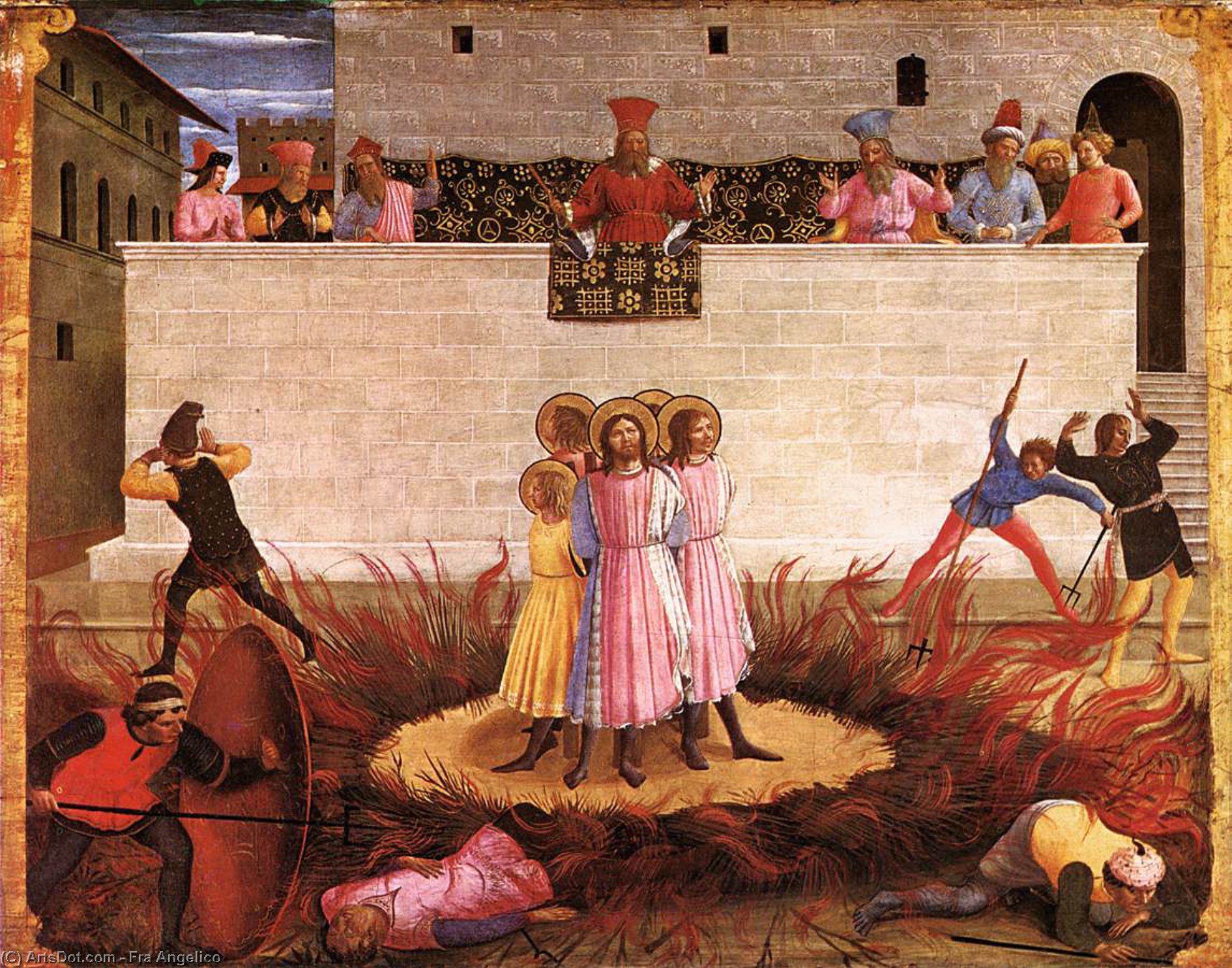 Cosme Y Damián Ante La Hogera 1 — Fra Angelico