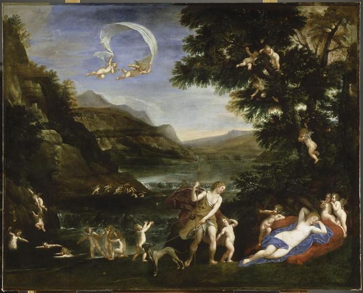 Adonis Conduit Près De Vénus Par Les Amours, Dit Aussi À Tort L'eau — Albani Francesco (l'albane)