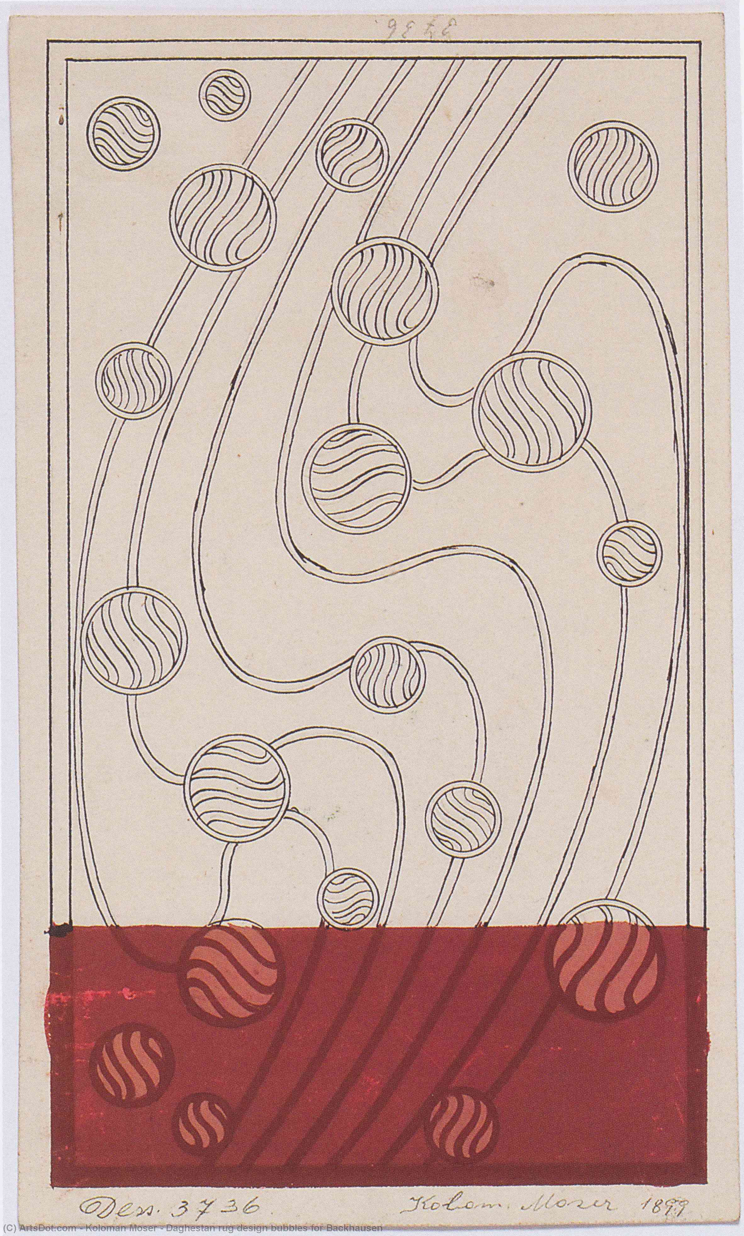 Daghestan Rug Design Bubbles For Backhausen — Koloman Moser