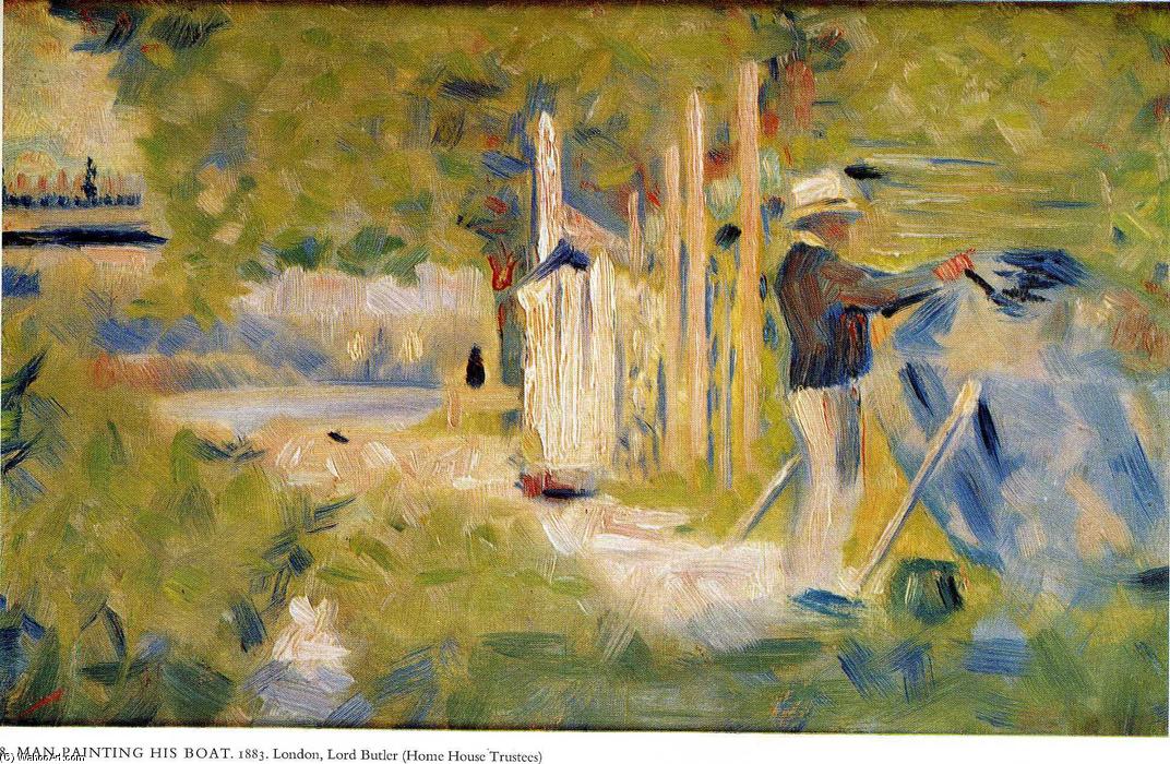 Man Painting His Boat — Georges Seurat