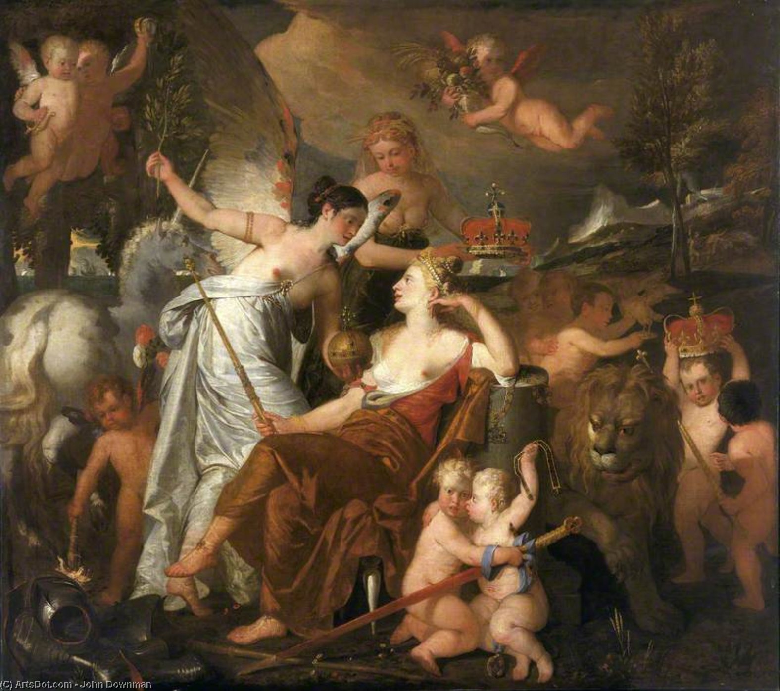 A Late Princess Personifying Peace Crowning The Glory Of England Reflected On Europe — John Downman