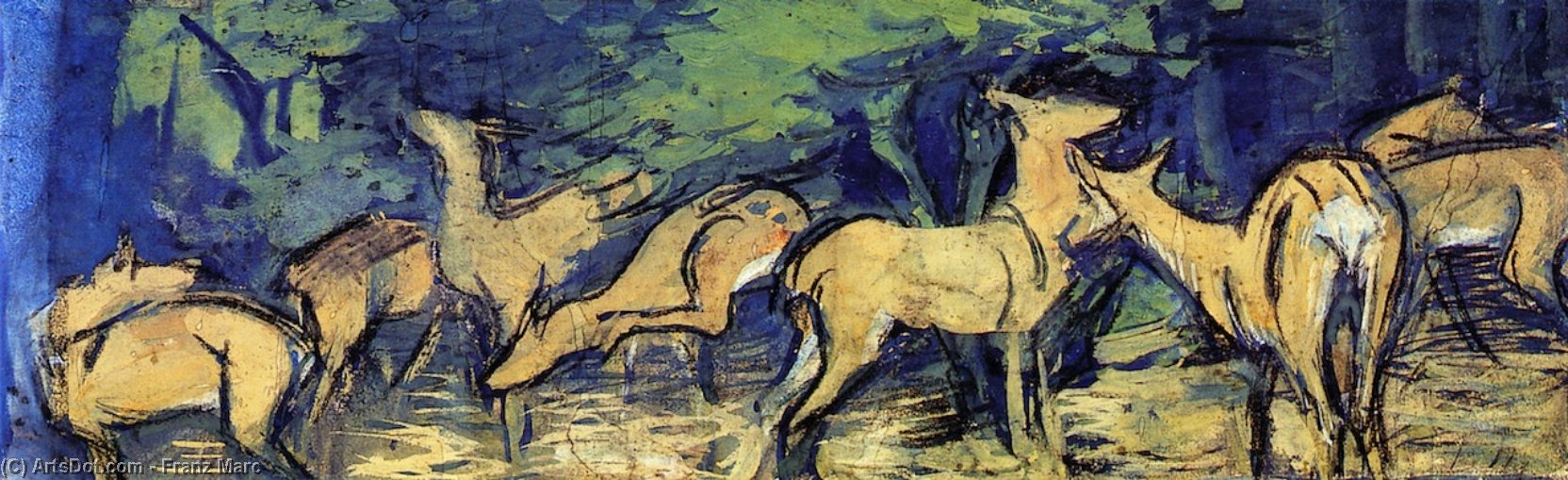 Deer At The Edge Of Forest — Franz Marc