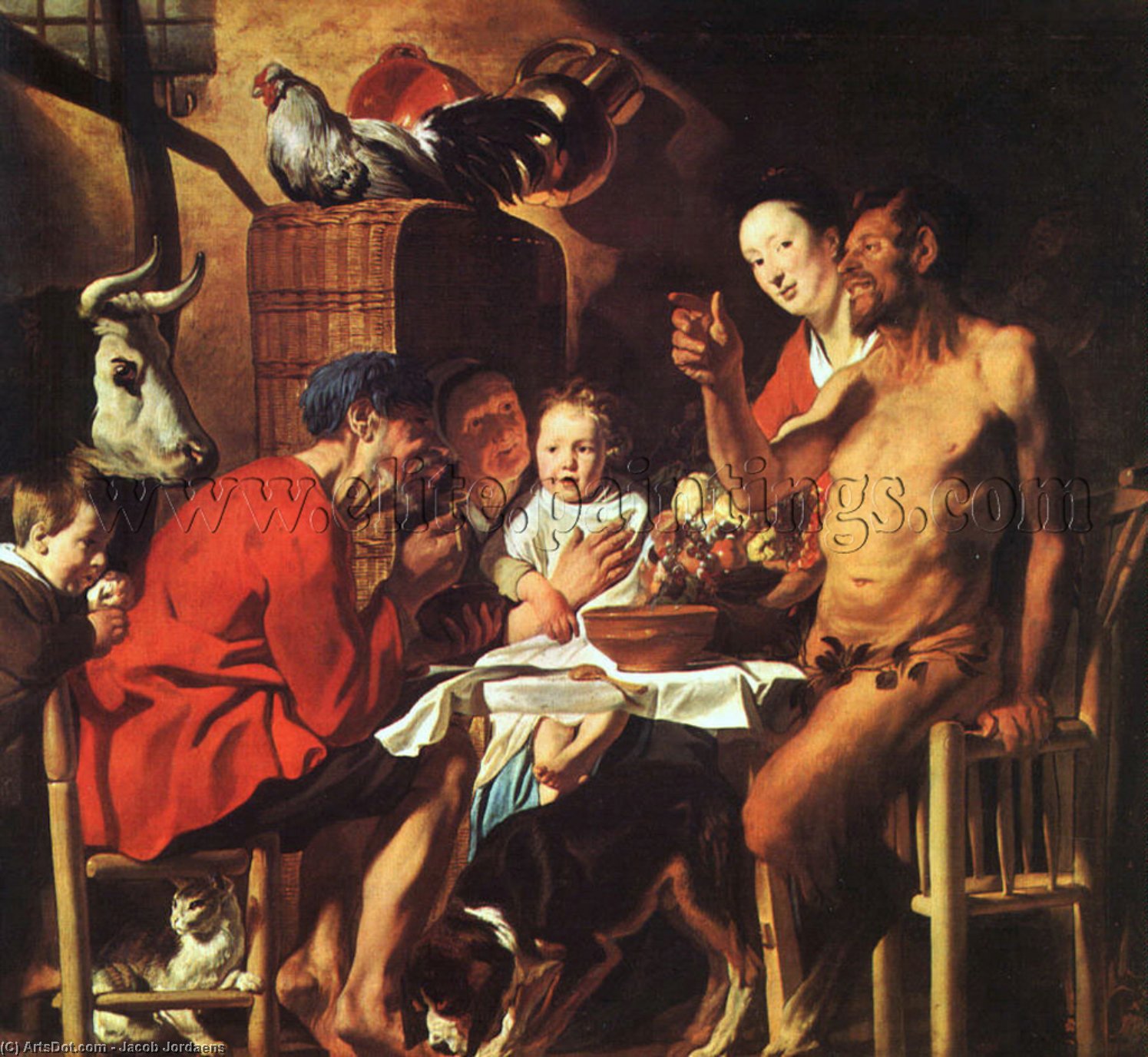 Satyr At The Peasant's House — Jacob Jordaens