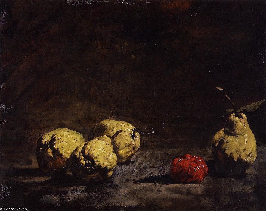 Still Life With Pears And A Quince — Theodule Augustine Ribot