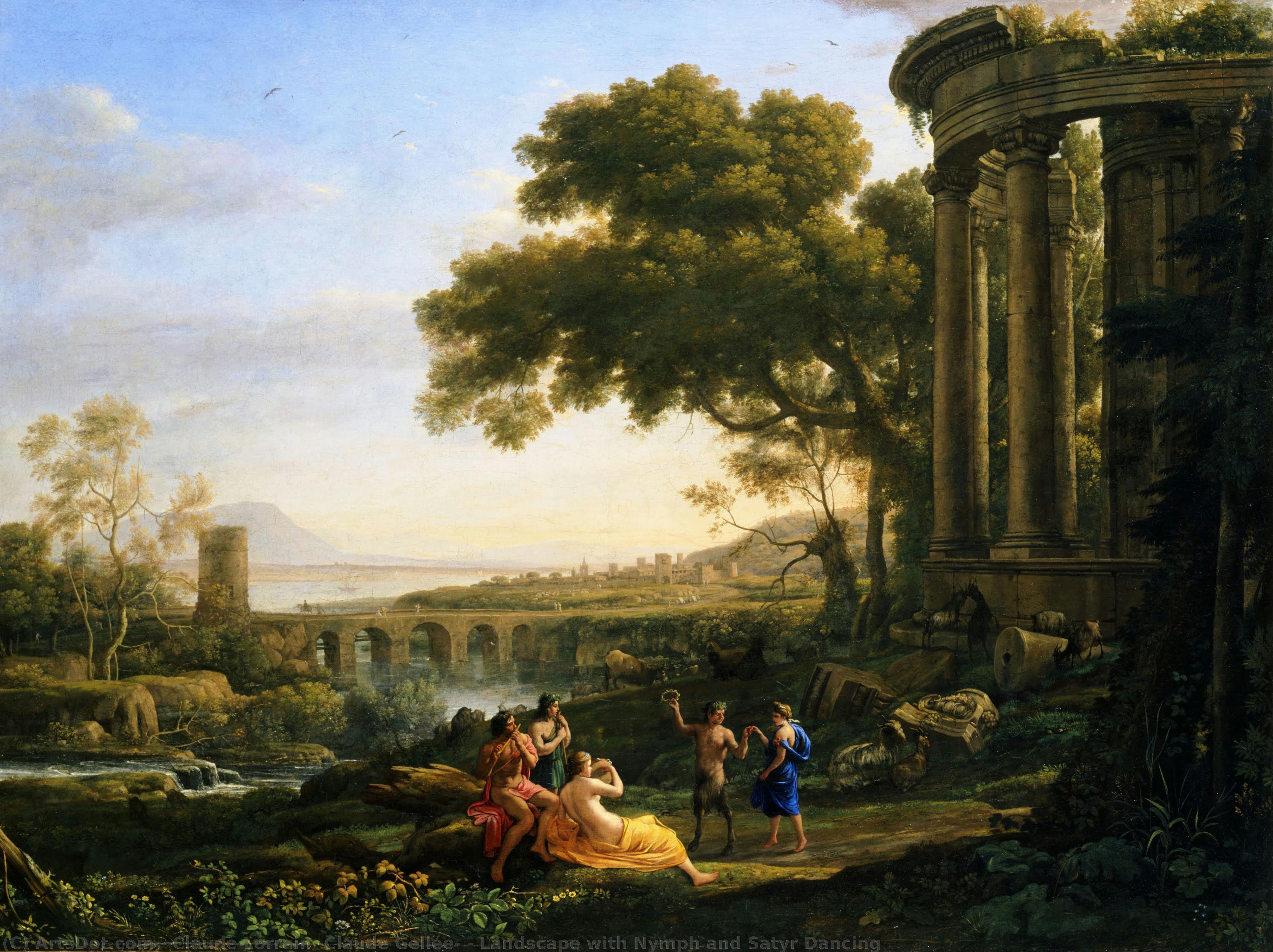 Landscape With Nymph And Satyr Dancing — Claude Lorrain (claude Gellée)
