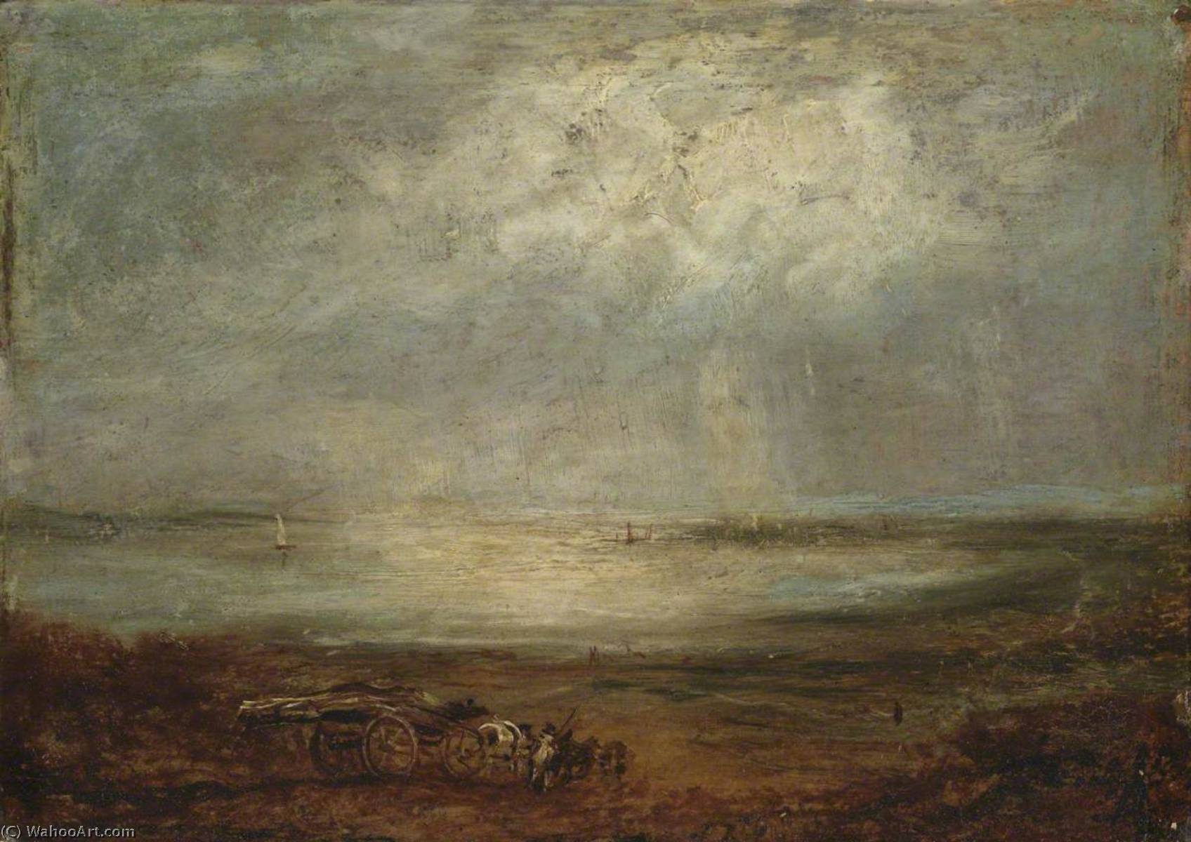 Beach Scene With Cart And Horse — Richard Parkes Bonington