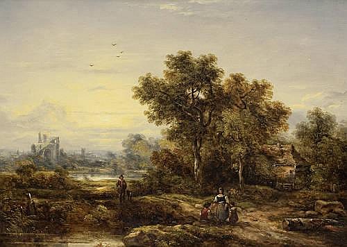 Pastoral With Church Beyond — Richard Hilder