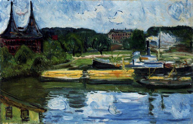 Lübeck Harbour With The Holstentor — Edvard Munch