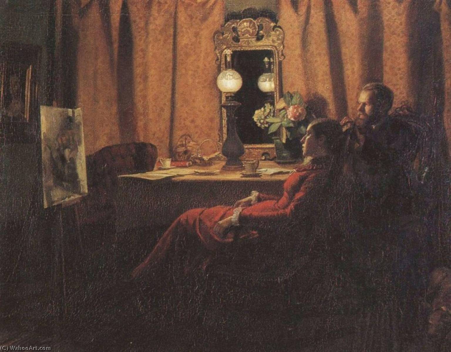 Dansk Dagens Arbejde Bedømmes Inglés Evaluando El Trabajo Del Día — Anna Ancher