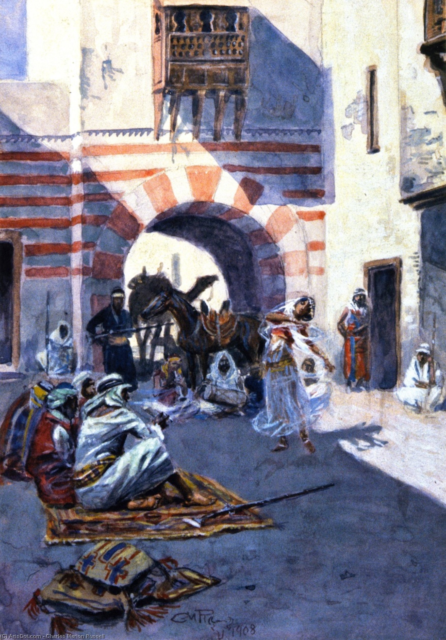 Street Scene In Arabia — Charles Marion Russell
