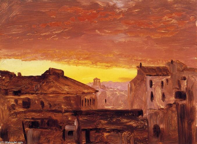 Rooftops At Sunset, Rome, Italy — Frederic Edwin Church