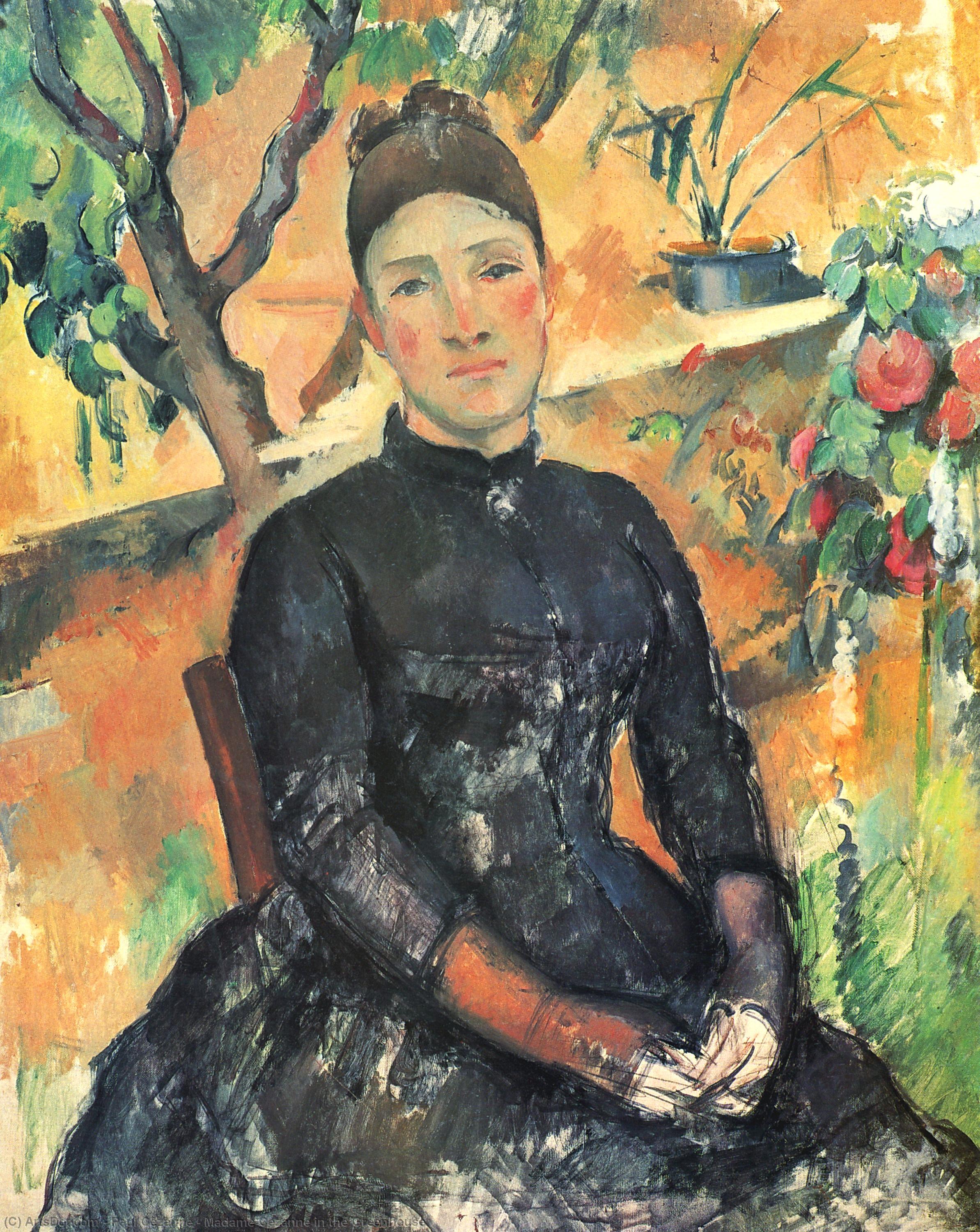 Madame Cezanne In The Greenhouse — Paul Cézanne