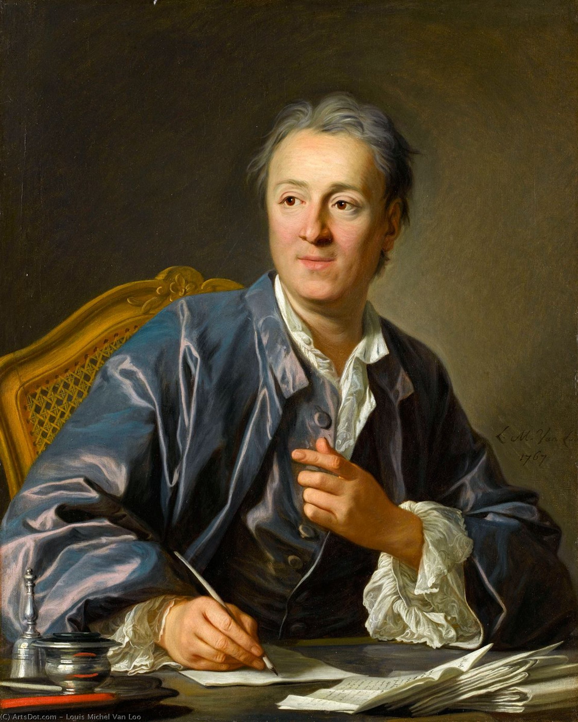 Portrait Of Denis Diderot — Louis Michel Van Loo