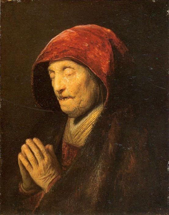 Old Woman In Prayer — Rembrandt Van Rijn