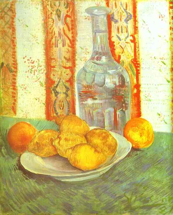 Still Life With Bottle And Lemons On A Plate — Vincent Willem Van Gogh