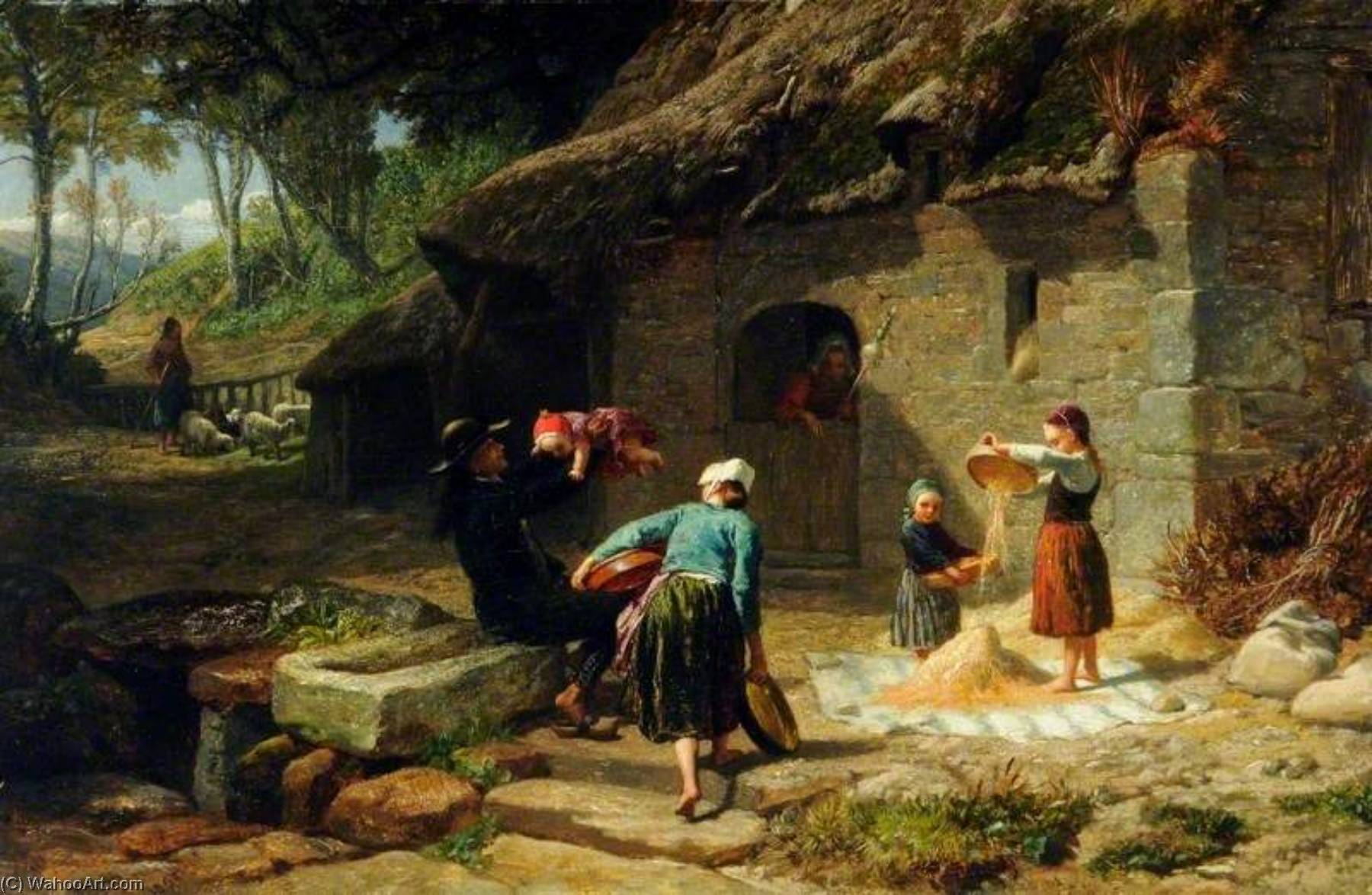 Winnowing Corn In Brittany, France — Frederick Trevelyan Goodall