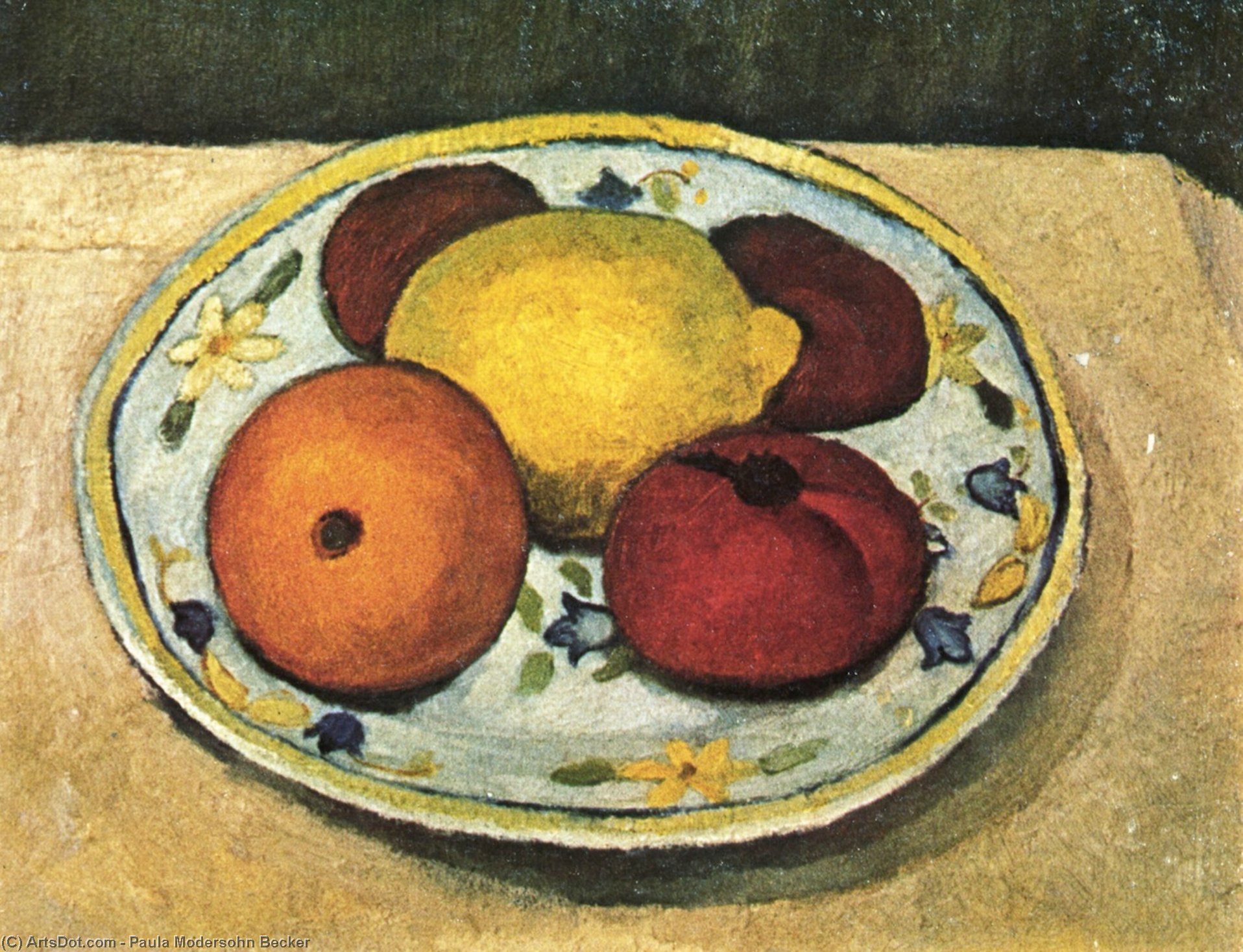 Still Life With Leaf Plant, Lemon And Orange — Paula Modersohn-becker