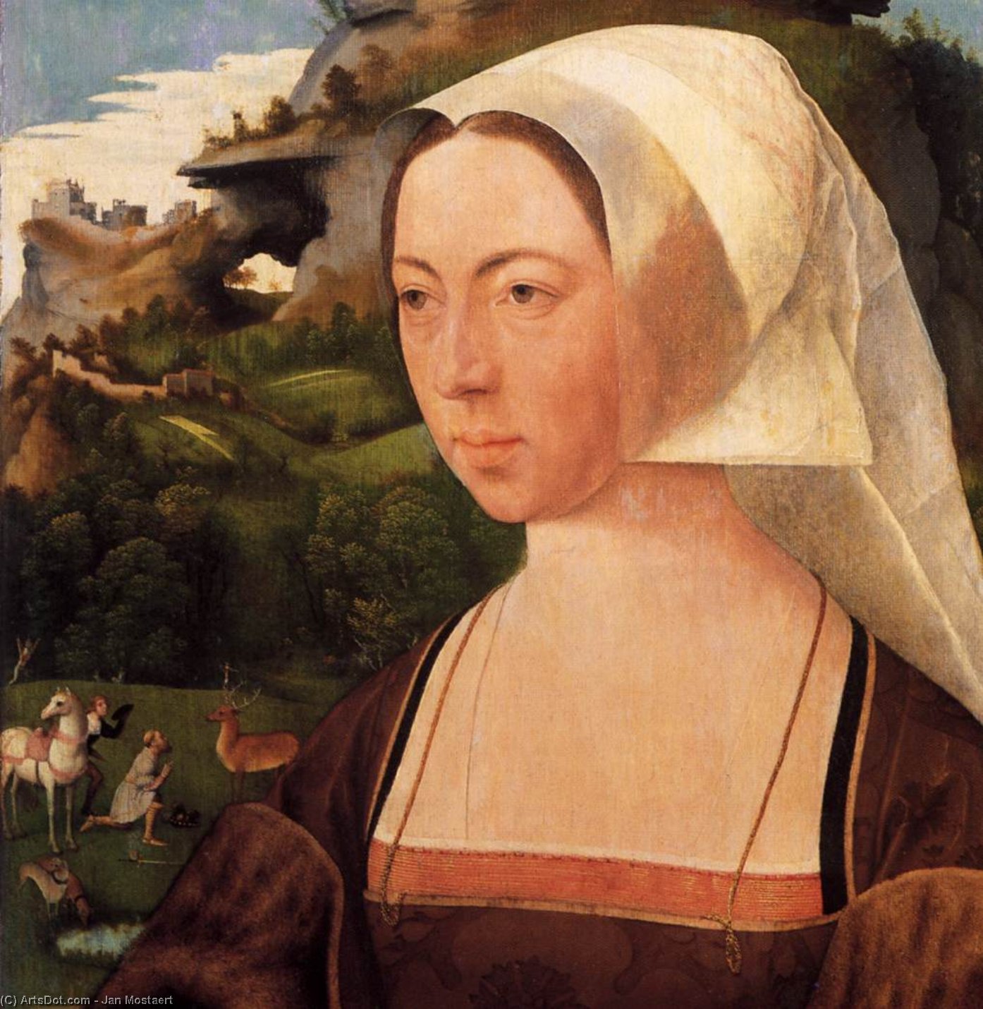 Portrait Of A Woman (detail) — Jan Mostaert