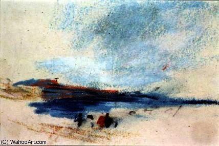 Blue Water And Figures In The Foreground — Hercules Brabazon Brabazon