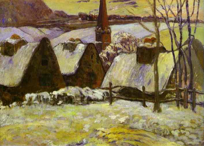 Breton Village Under Snow — Eugène Henri Paul Gauguin
