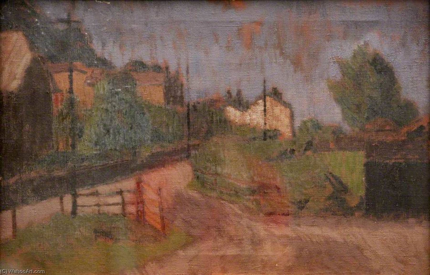 Village Scene With Gate, Ferryside ( ) — Edward Morland Lewis