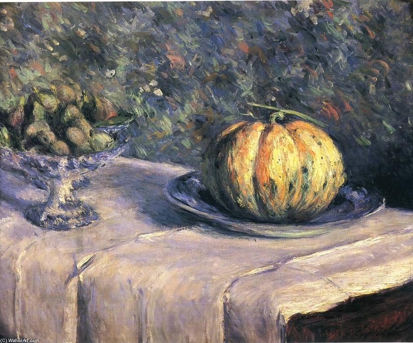 Melon And Fruit Bowl With Figs — Gustave Caillebotte