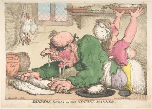 Dinners Drest In The Neatest Manner — Thomas Rowlandson