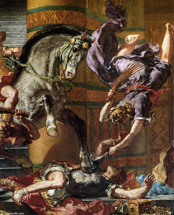 Heliodoros Driven From The Temple (detail) — Eugène Delacroix