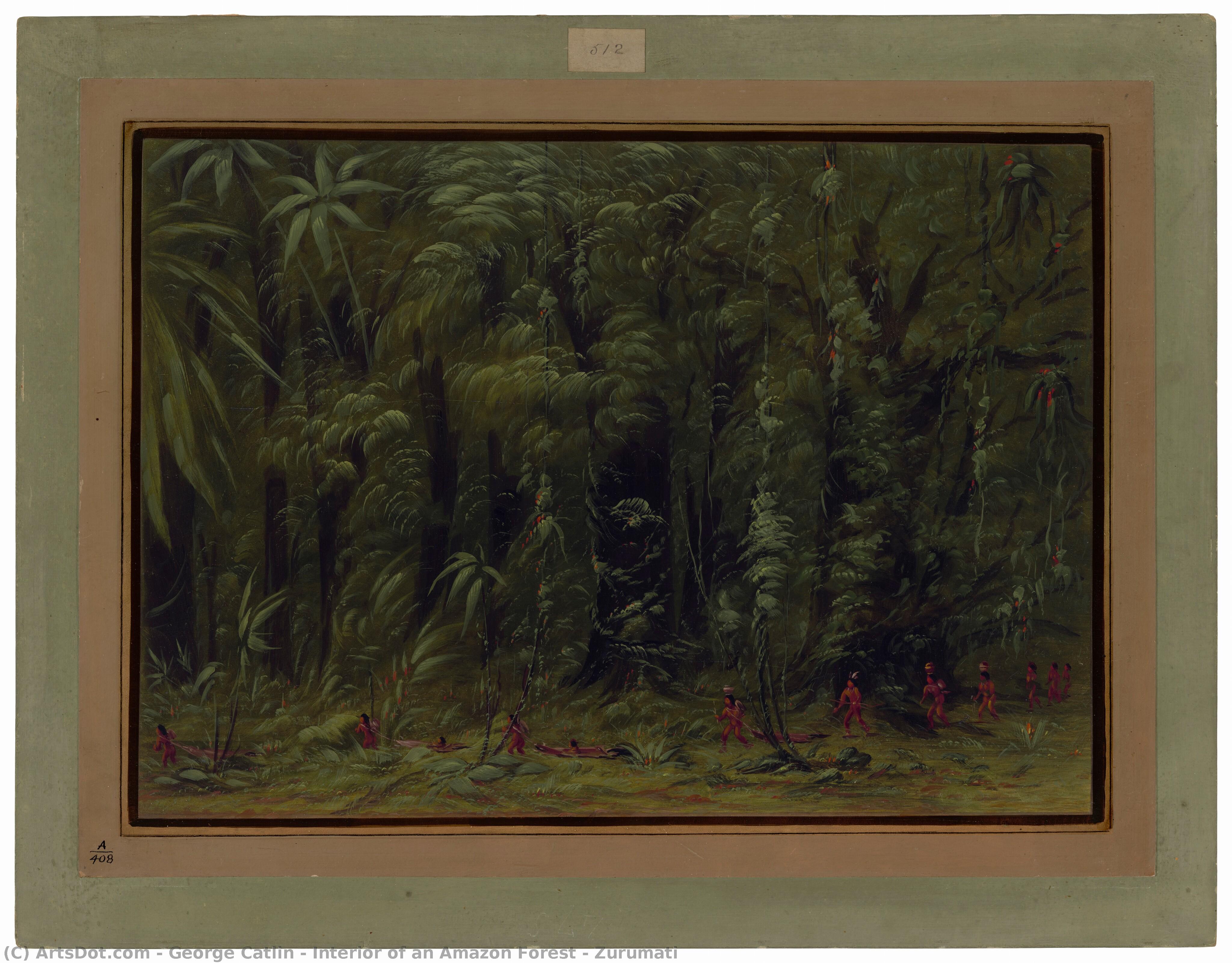 Interior Of An Amazon Forest - Zurumati — George Catlin