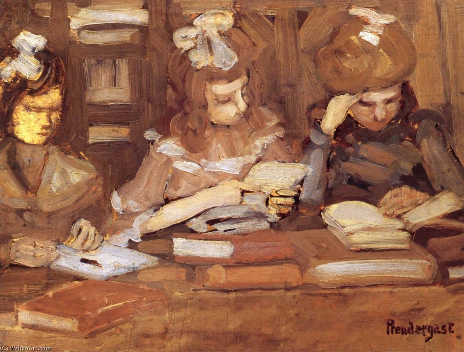 In The Library (also Known As Three School Girls) — Maurice Brazil Prendergast