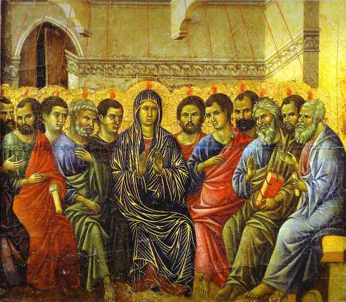 Maestó (back, Crowning Panel), The Descent Of The Holy Spirit — Duccio Di Buoninsegna