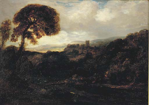 A View Of Richmond, Yorkshire With A Footbridge In The Foreground — Peter De Wint