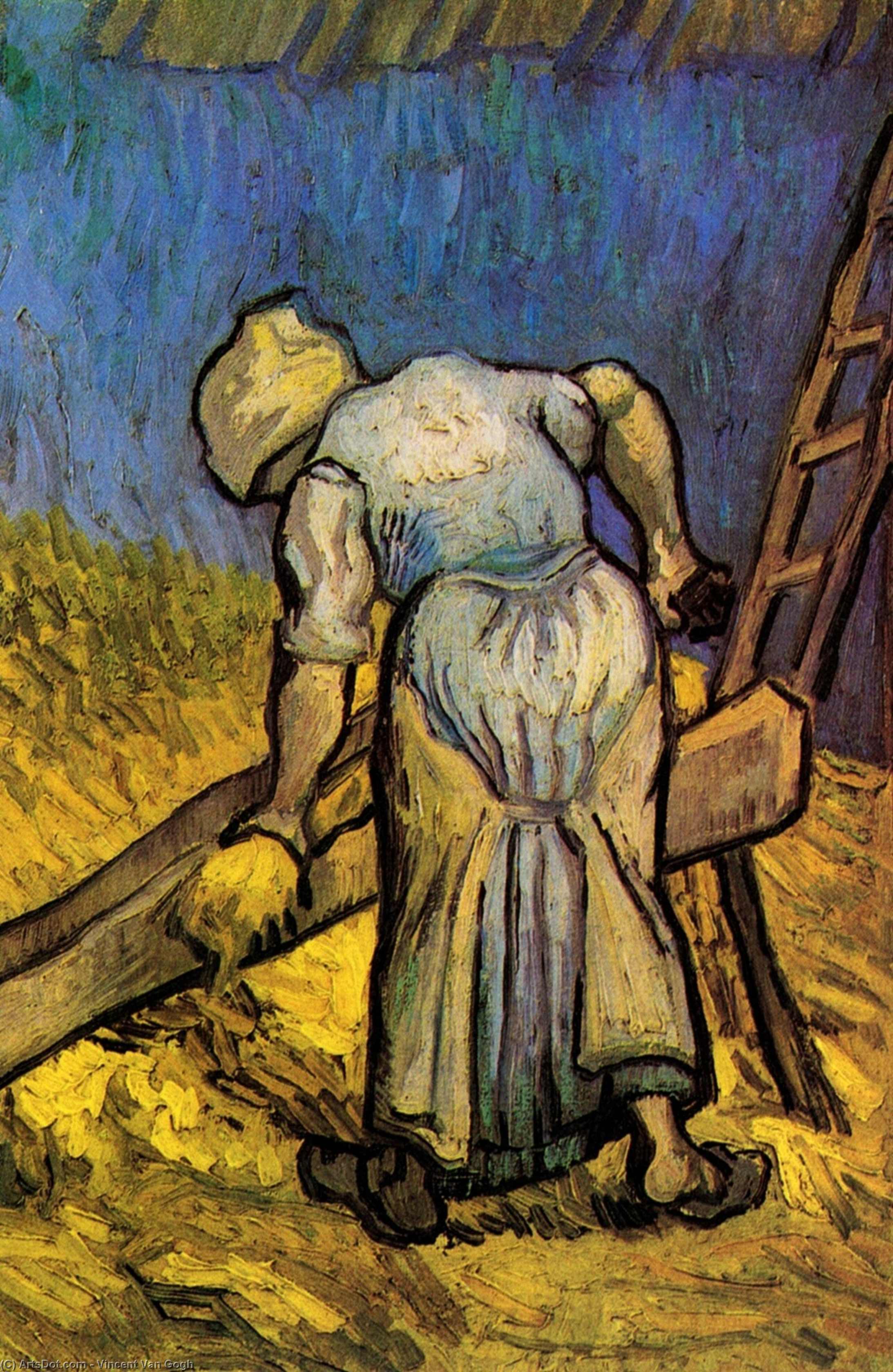Peasant Woman Cutting Straw After Millet — Vincent Willem Van Gogh