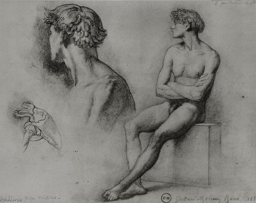 Male Nude And Other Studies — Gustave Moreau