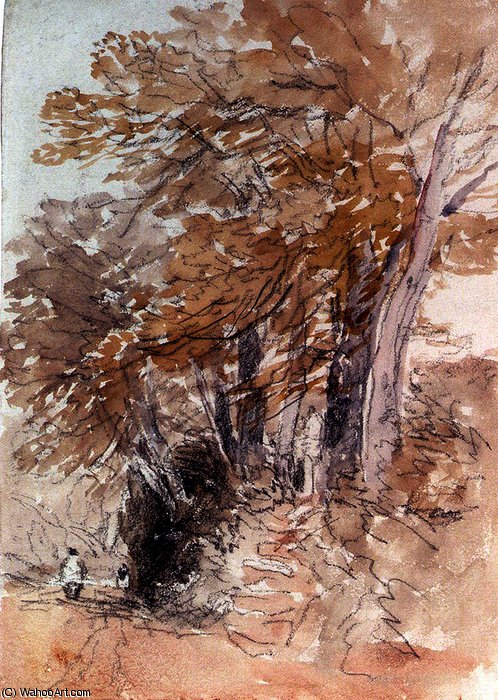 Tree­lined Lane With Steep Banks — David Cox