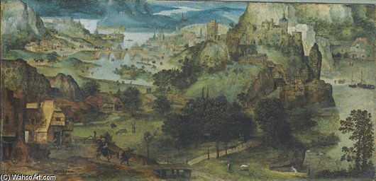 An Extensive Landscape With The Flight Into Egypt — Lucas Gassel