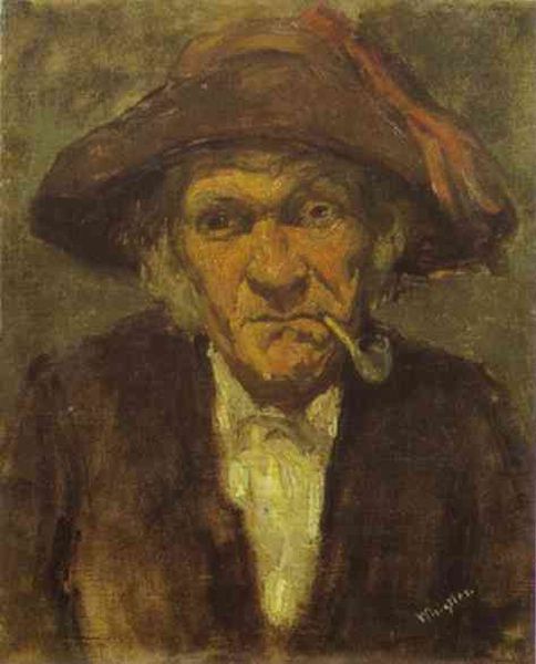 Head Of Old Man Smoking — James Abbott Mcneill Whistler