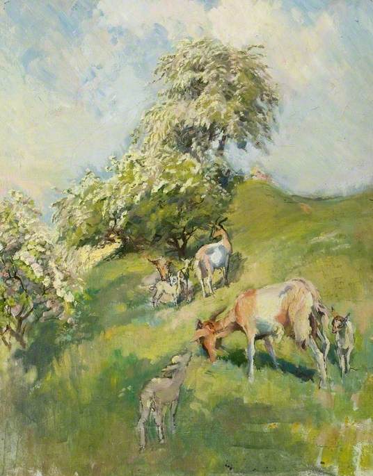 Goats On A Sunny Hillside — Kate Ethel Cowderoy