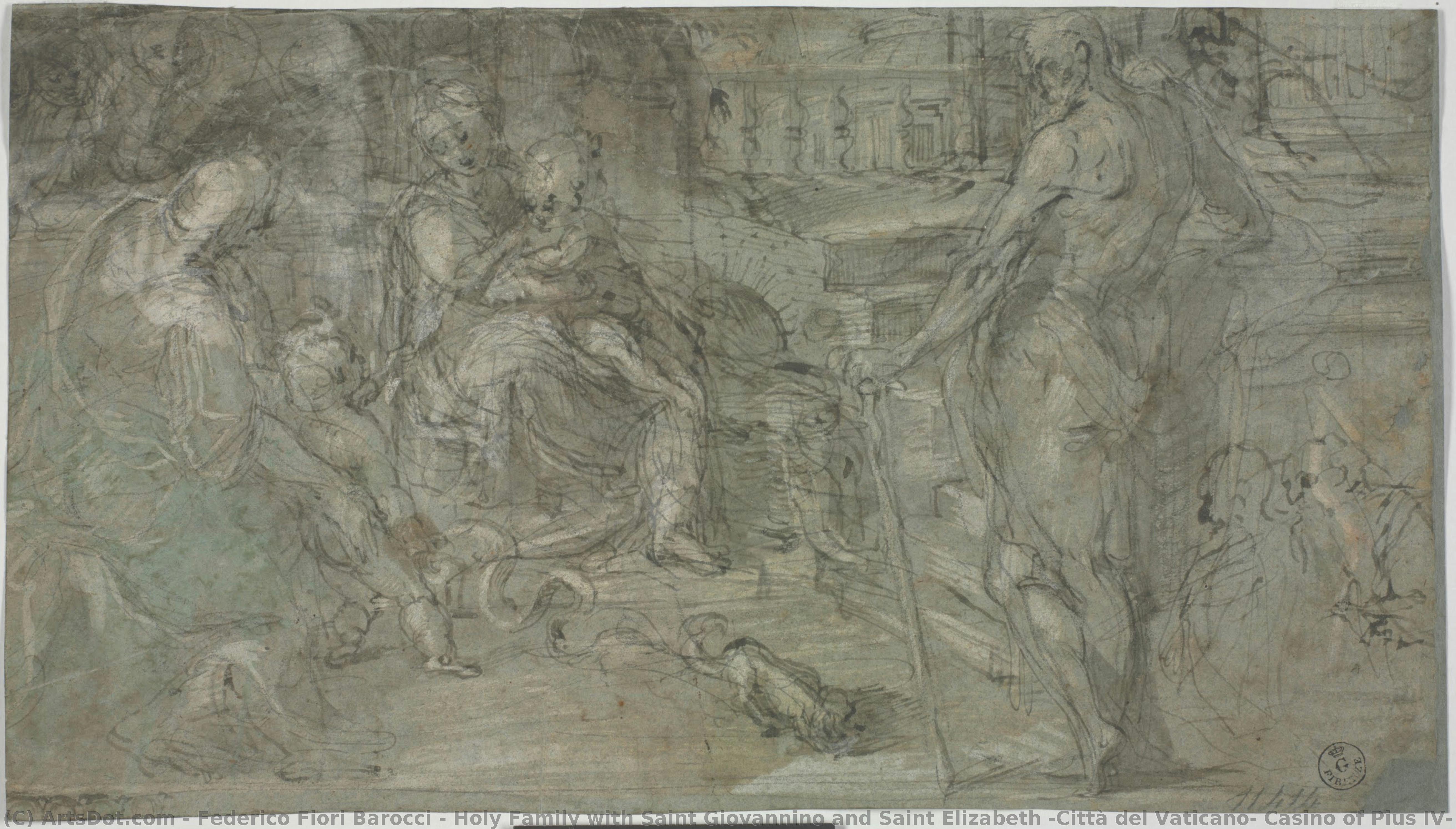 Holy Family With Saint Giovannino And Saint Elizabeth (città Del Vaticano, Casino Of Pius Iv) — Federico Fiori Barocci