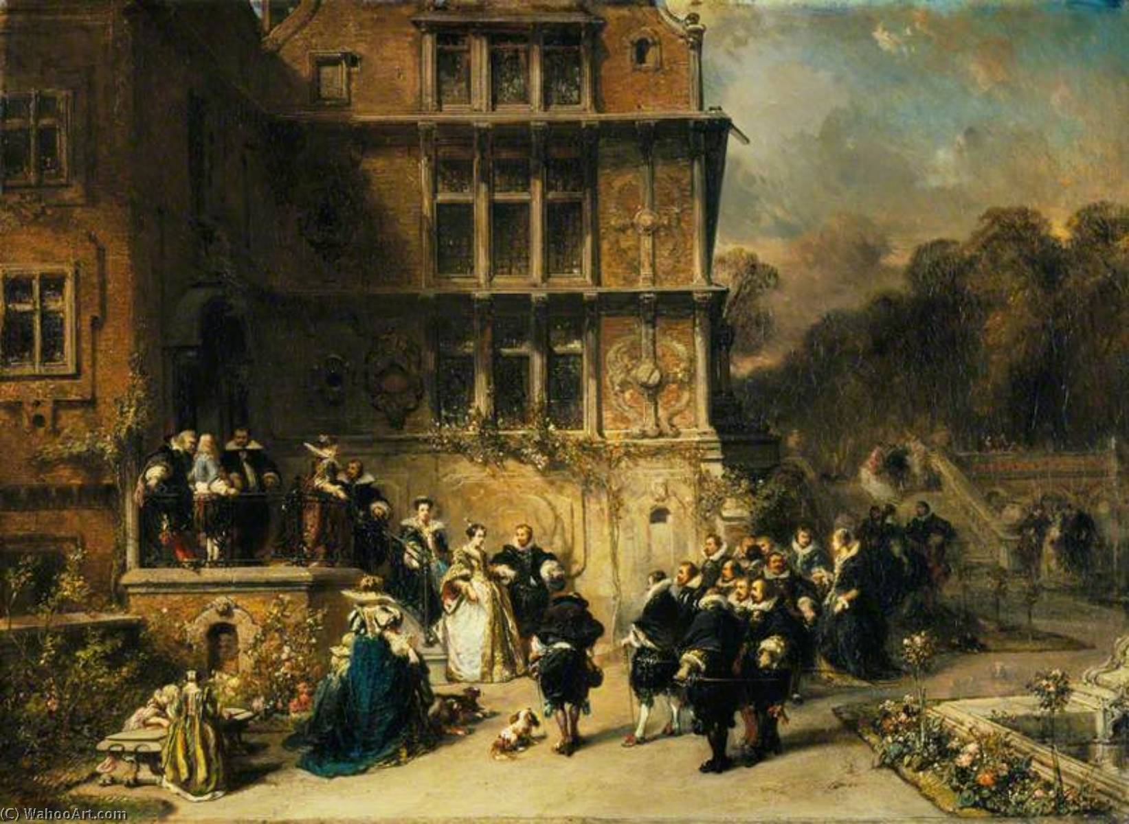 Court Reception At A Château — Eugène Louis Gabriel Isabey