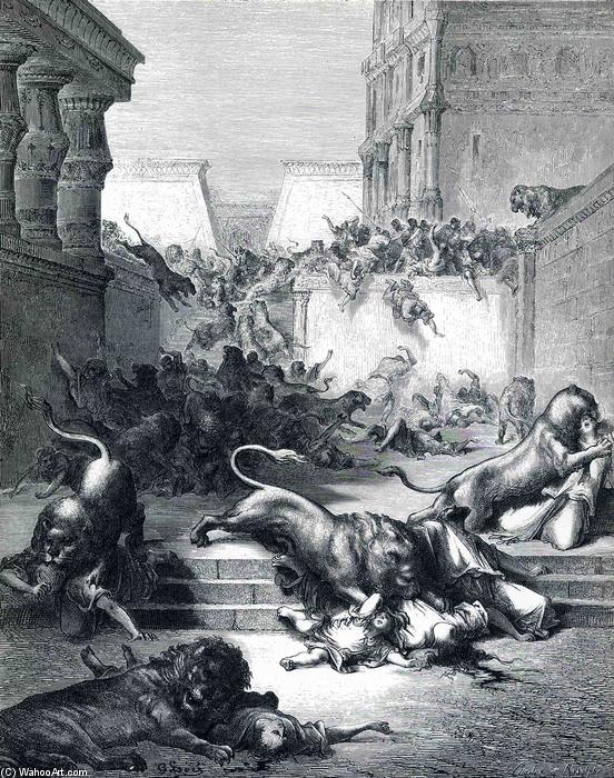 Foreign Nations Are Slain By Lions In Samaria — Paul Gustave Doré
