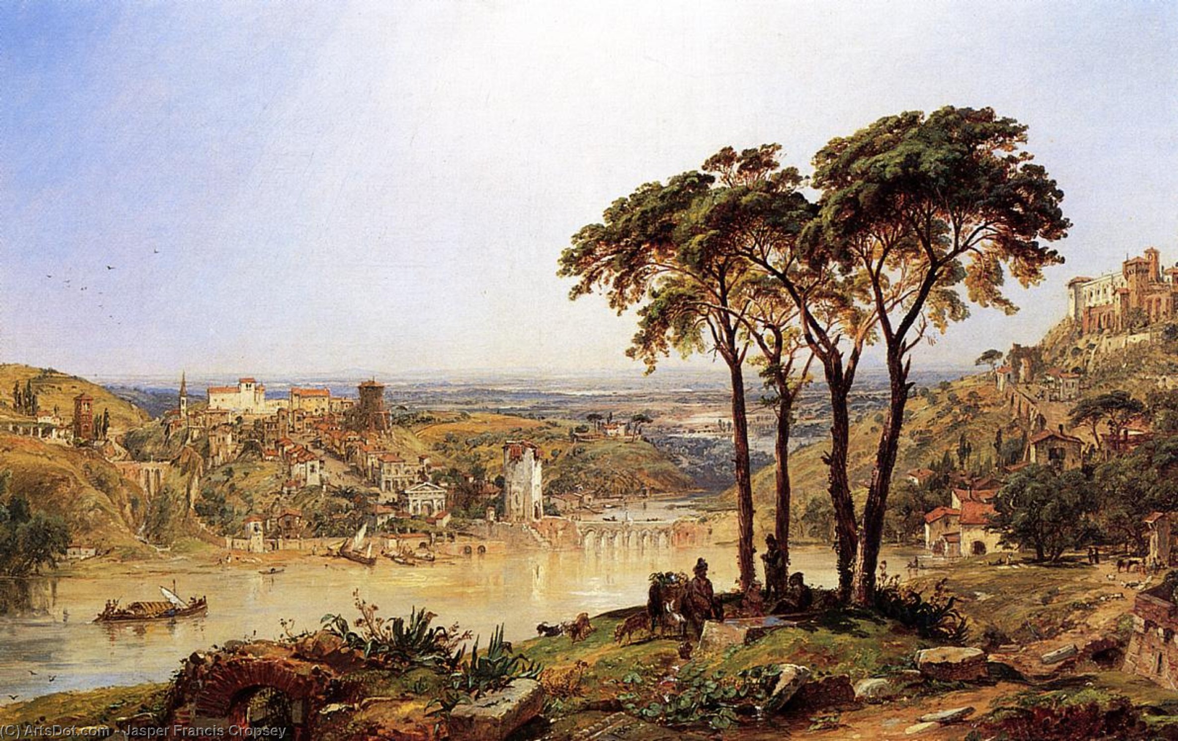 Summer, Noonday On The Arno — Jasper Francis Cropsey