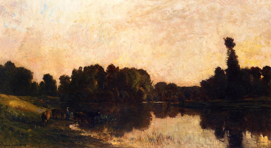 Daybreak, The Oise, Ile De Vaux — Charles-françois Daubigny