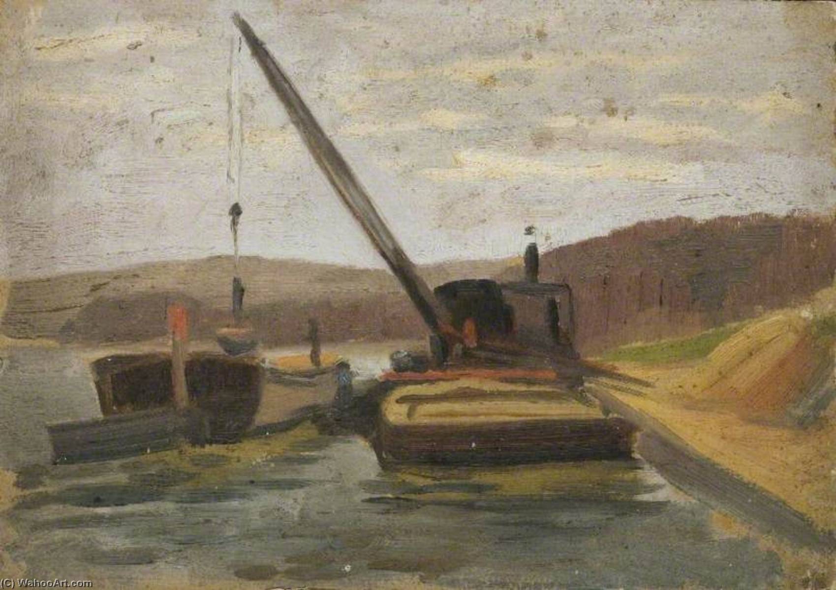 Barges On A River — Sir Alfred James Munnings
