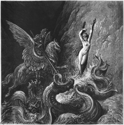 Ruggiero Rescuing Angelica — Paul Gustave Doré